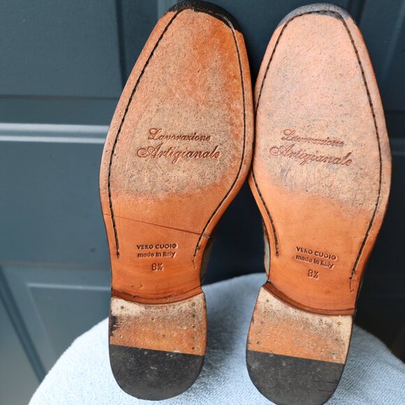 Paul Fredrick 8.5-M Cognac Spectator Oxford Mens Dress Shoes - Picture 11 of 14